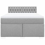 vidaXL Sommier à lattes de lit avec matelas Gris clair 140x200cm Tissu