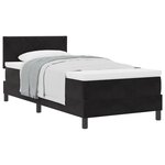 Lit à ressorts avec matelas vidaXL Noir 90x200 cm Velours