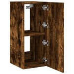 vidaXL Meubles TV muraux et lumières LED 2Pièces chêne fumé 30 5x35x70 cm