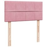 vidaXL Sommier à lattes de lit avec matelas Rose 100x200 cm Velours