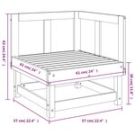 vidaXL Canapé d'angle de jardin gris bois de pin massif