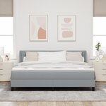 Lit à ressorts vidaXL avec Matelas Gris Clair 180x200 cm Tissu