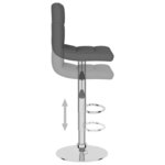 vidaXL Tabourets de bar lot de 2 gris foncé tissu