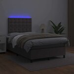 vidaXL Sommier à lattes de lit matelas LED gris 120x190 cm similicuir