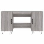 Bureau table poste de travail meuble d'ordinateur informatique étude sonoma 140 x 50 x 75 cm bois d'ingénierie gris 02_0023952