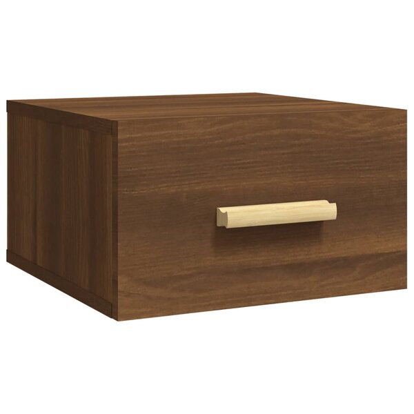 vidaXL Table de chevet murale chêne marron 35x35x20 cm