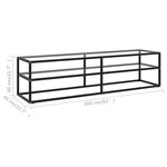 Vidaxl meuble tv noir avec verre trempé 160x40x40 cm