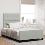 vidaXL Cadre de lit Gris clair 120x190 cm Velours