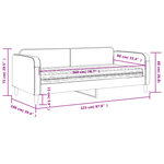 vidaXL Lit de jour avec matelas noir 90x200 cm tissu