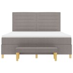 Lit à sommier tapissier vidaXL avec matelas et banc Taupe 180x200 cm en tissu