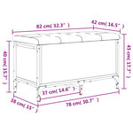 vidaXL Banc de rangement chêne fumé 82x42x45 cm Bois d'ingénierie