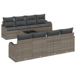 Ensemble de canapé de jardin 9 pièces avec coussins Gris