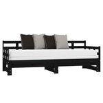vidaXL Lit coulissant sans matelas noir 2x(80x200)cm