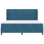 Lit à ressorts vidaXL avec matelas bleu foncé 200x200 cm en velours