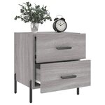 vidaXL Tables de chevet 2 Pièces sonoma gris 40x35x47 5 cm