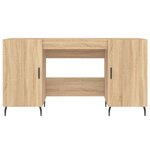 Bureau table poste de travail meuble d'ordinateur informatique étude chêne sonoma 140 x 50 x 75 cm bois d'ingénierie brun 02_0023649