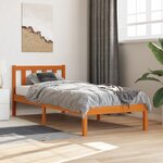 vidaXL Cadre de lit sans matelas cire marron 90x190 cm bois pin massif