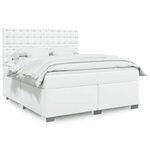 vidaXL Sommier à lattes de lit avec matelas Blanc 180x200cm Similicuir