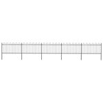 vidaXL Clôture de jardin avec dessus en cerceau Acier 8 5 x 1 m Noir