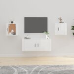 vidaXL Meubles TV muraux 2 Pièces Blanc brillant 40x34 5x40 cm