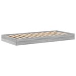 vidaXL Lit bibliothèque gris Sonoma 90x200 cm en bois d'ingénierie
