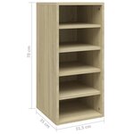vidaXL Armoire à chaussures Chêne Sonoma 31 5x35x70 cm Bois ingénierie