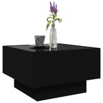 vidaXL Table basse avec LED noir 50x50x30 cm bois d'ingénierie