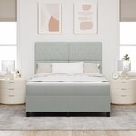 Lit à ressorts avec matelas vidaXL Gris clair 140x200 cm Velours