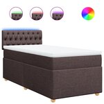 vidaXL Sommier à lattes de lit avec matelas Marron foncé 90x190 cm