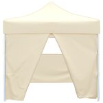 vidaXL Tente pliable avec 4 parois Crème 3 x 3 m