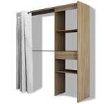 Vidaxl garde-robe avec rideau réglable en largeur 121-168 cm chêne
