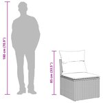 vidaXL Ensemble de canapé de jardin 3 pièces avec coussins gris en rotin synthétique