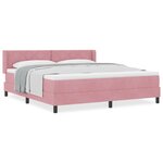 Lit Box Spring vidaXL avec Matelas Rose 180x200 cm Velours