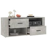 vidaXL Meuble TV Gris béton 100x35x40 cm Bois d'ingénierie