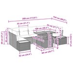 vidaXL Ensemble de salle à manger de jardin 8 pièces avec coussins Gris Poly Rattan Acacia
