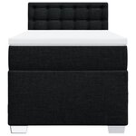 vidaXL Sommier à lattes de lit avec matelas Noir 90x200 cm Tissu
