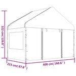 vidaXL Belvédère avec toit blanc 11 15x4 08x3 22 m polyéthylène