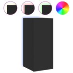 vidaXL Meubles TV muraux avec lumières LED 2 Pièces noir 30 5x35x70 cm