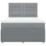 vidaXL Sommier à lattes de lit avec matelas Gris clair 140x190cm Tissu