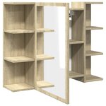 vidaXL Armoire à miroir de bain Chêne sonoma 80x20 5x64 cm Aggloméré