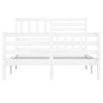 vidaXL Cadre de lit sans matelas blanc 120x190 cm bois massif