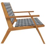 vidaXL Banc de jardin Noir et blanc 122x76x73.5 cm Bois massif d'acacia