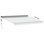 vidaXL Auvent rétractable anthracite et blanc 4x3 m tissu et aluminium