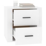 vidaXL Table de chevet Blanc brillant 50x39x47 cm