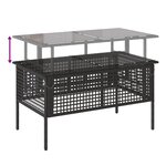 vidaXL Salon de jardin avec coussins 4 Pièces noir résine tressée verre