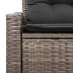 Canapé de jardin 2 places vidaXL avec rangement et coussins en poly rotin gris