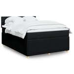vidaXL Sommier à lattes de lit avec matelas Noir 140x190 cm Tissu