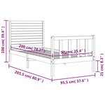 vidaXL Cadre de lit sans matelas 90x200 cm bois de pin massif