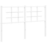 vidaXL Tête de lit métal blanc 140 cm