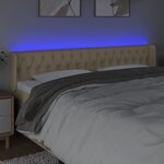 vidaXL Tête de lit à LED Crème 203x16x78/88 cm Tissu